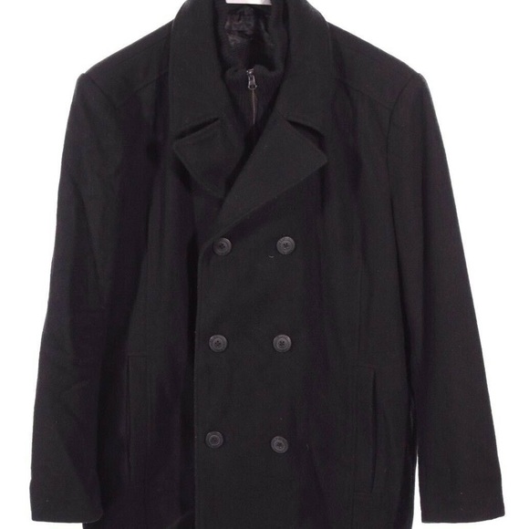 Black Rivet Other - Men’s Wool Blend Pea Coat by Black Rivet